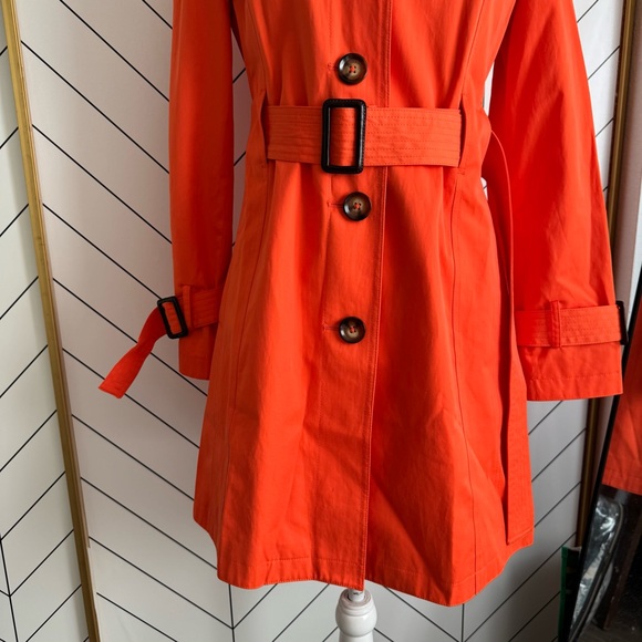 Michael Kors  Orange Belted Trench Coat - Picture 3 of 10
